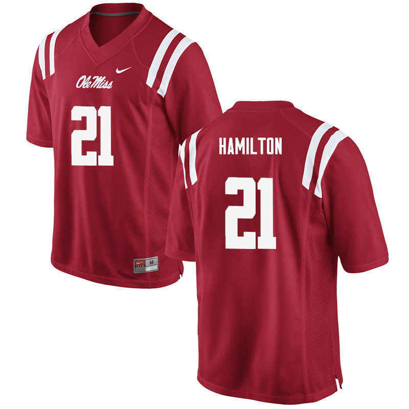 Men Ole Miss Rebels #21 Javien Hamilton College Football Jerseys-Red